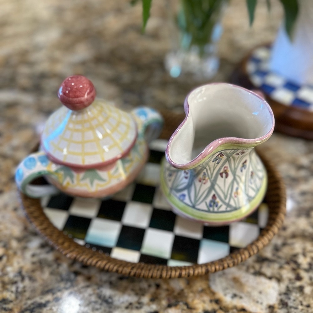 Mackenzie Childs Vintage Taylor Ceramic Sugar Bowl - Picture 6 of 6